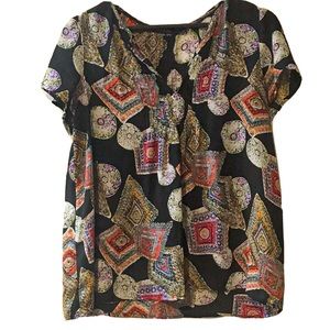 Arc & Co. Vintage Black Pleated Top